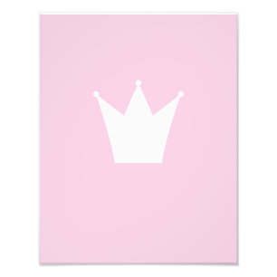 Weißes Princess Crown auf Baby Pink Hintergrund Fotodruck