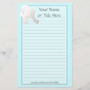 Weißes Pudel-Briefpapier Briefpapier