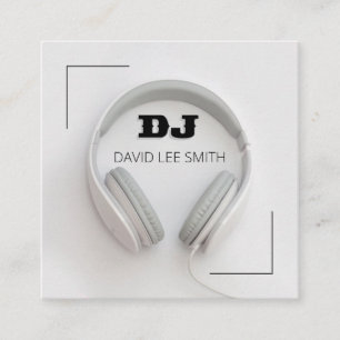 Weißes Quadrat DJ Quadratische Visitenkarte