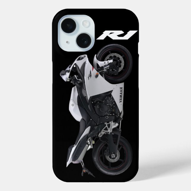 Weißes R1-Sportsbike-Motorrad Case-Mate iPhone Hülle (Rückseite)