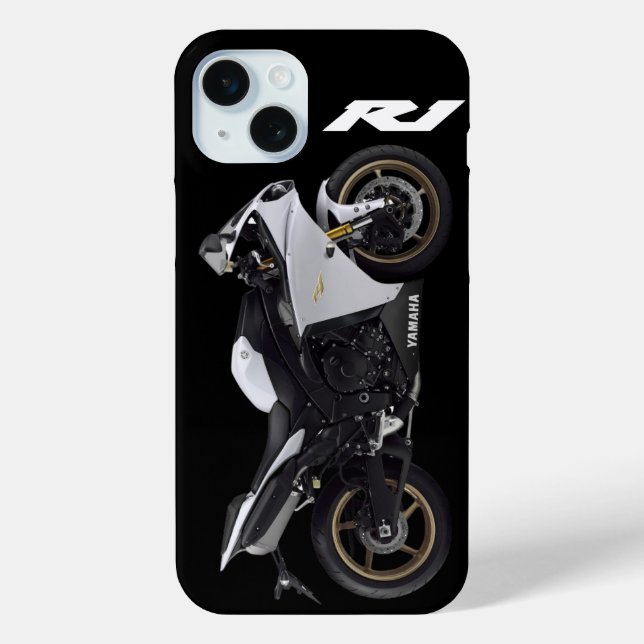 Weißes R1-Sportsbike-Motorrad Case-Mate iPhone Hülle (Rückseite)