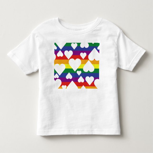 Weißes Rainbow-T-Shirt Kleinkind T-shirt (Vorderseite)