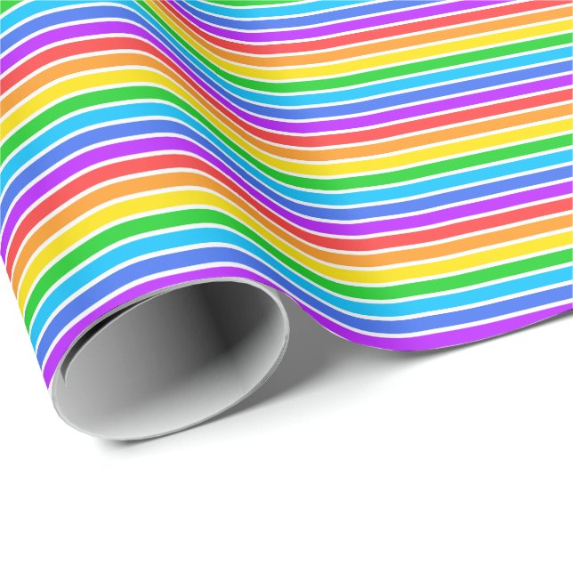Weißes Rainbow-Wrapping-Papier Geschenkpapier (Rolleneckpunkt)