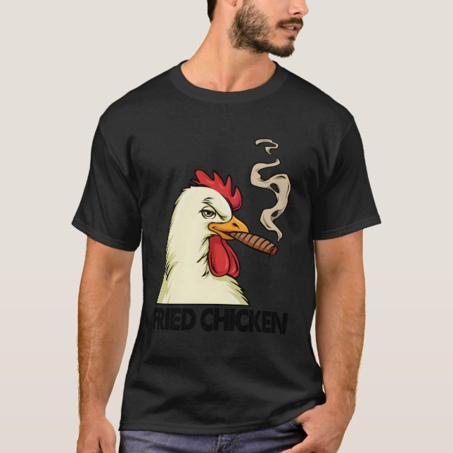 Weißes rauchendes Hühnchen T-Shirt (Vorderseite)
