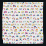 Weißes Regenbogenmuster Halstuch<br><div class="desc">Weißes Multiragenbogen Bandana. Matching-Elemente verfügbar. Originale Kunst von Künstlern eigene Illustrationen. Bitte nutzen Sie den unten stehenden Button für die Nachricht, um weitere Anpassungen und spezielle Anfragen zu erhalten. © Zoe Chapman Design</div>