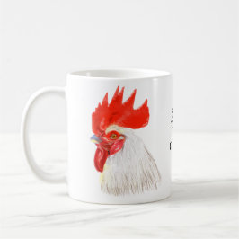 Weißes Rooster-Cockerel mit eigenem Text Kaffeetasse