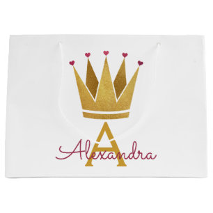 Weißes Rosa Prinzessin-Crown Rose Gold Blush Große Geschenktüte