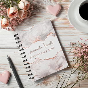 Weißes Rose Gold Glitter Achat Terminkalender Planer