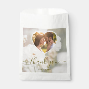 Weißes Rosenherz-Fototemplate Hochzeit Danke Geschenktütchen