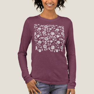 Weißes Rosenmuster Tri-Blend Shirt