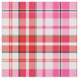 Weißes Rot Pink Kariertes Tartan Design Stoff
