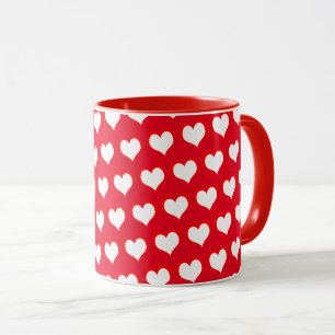 Weißes Rotes Herz ganz einfach Tasse