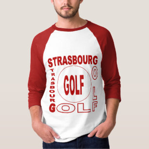 Weißes/rotes Raglan-T-Shirt STRAẞBURG GOLF T-Shirt