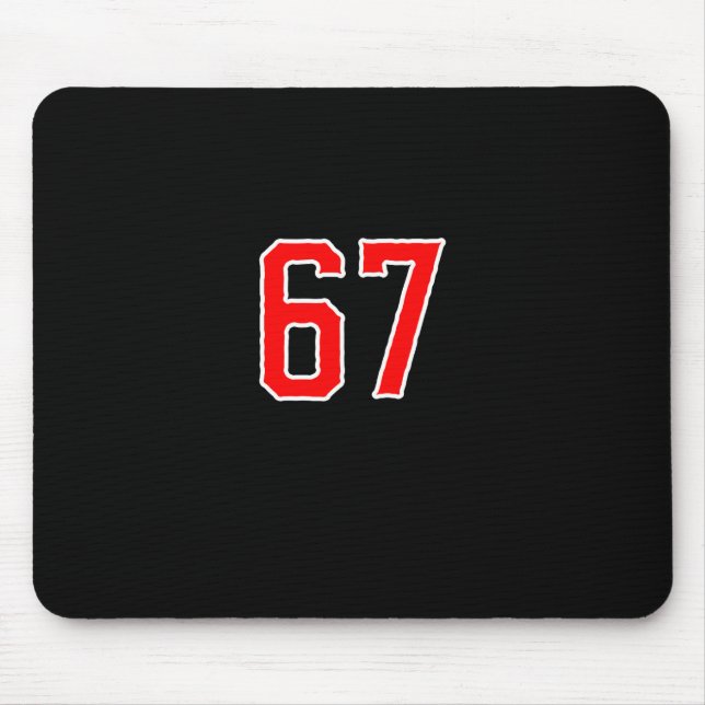 Weißes rotes Sportteam Nummer #67 Swea  Mousepad (Vorne)