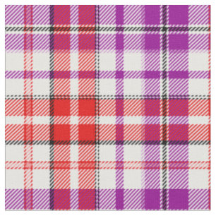 Weißes Rotlila Karo-Tartan-Design Stoff