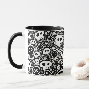 Weißes Schädelmuster Tasse