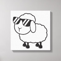 Weißes Schaf in Sonnenbrille Cartoon