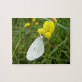 Weißes Schmetterling Foto Puzzle mit Geschenkboxen