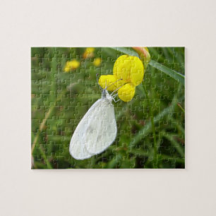 Weißes Schmetterling Foto Puzzle mit Geschenkboxen