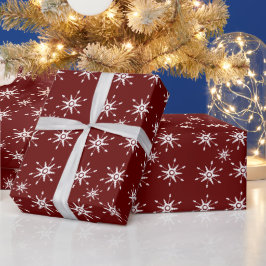Weißes Schneeflocken, geometrisches Wrapping Paper Geschenkpapier