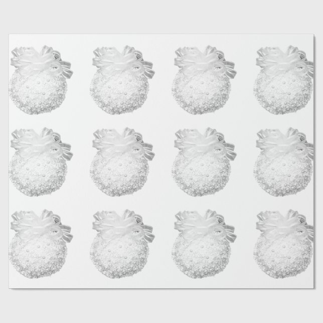 Weißes Schneeflocken-Schmuckpapier Geschenkpapier (Flach)