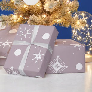 Weißes Schneeflockenmuster Geschenkpapier