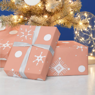 Weißes Schneeflockenmuster Geschenkpapier