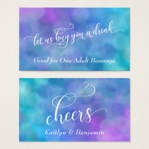 Weißes Schrift Farbiges Pastell Bokeh Getränketick