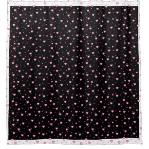 Weißes Schwarz-Rosa-Karton-Muster Duschvorhang