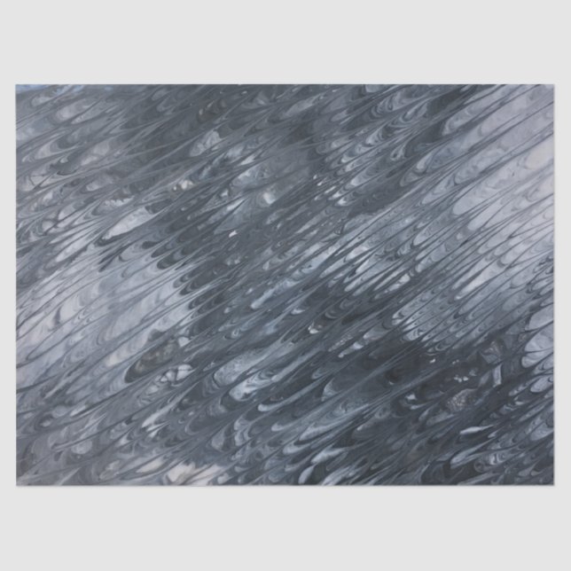 Weißes Schwarzes abstraktes Dekoupage Tissue Paper Seidenpapier (Vorderseite)