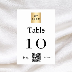 Weißes schwarzes Firmenlogo QR-Tischnummer Tischnummer