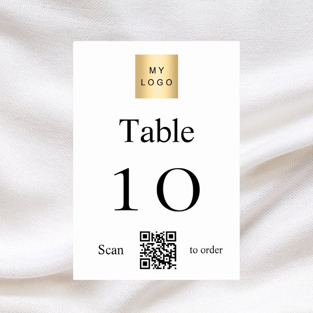 Weißes schwarzes Firmenlogo QR-Tischnummer Tischnummer (Von Creator hochgeladen)