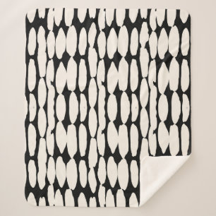 Weißes schwarzes Punktmuster. Shibori Kreis nahtlo Sherpadecke