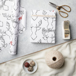 Weißes Schwarzes Weihnachtsschmuckpapier Geschenkpapier