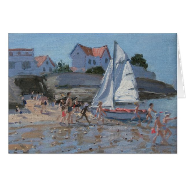 Weißes Segelboot Palais sur Mer Frankreich (Vorderseite (Horizontal))