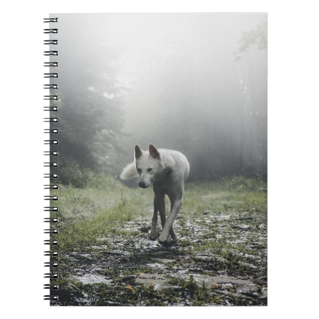 Weißes sibirisches Husky-Notebook Notizblock (Vorderseite)