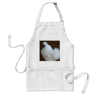 Weißes Silkie Huhn Schürze