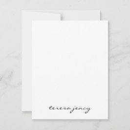 Weißes Skript-Monogramm | Minimalistisches moderne Mitteilungskarte