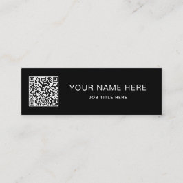 Weißes Skript QR für das Aufrufen von Black Mini-K Telefonnummerkarte