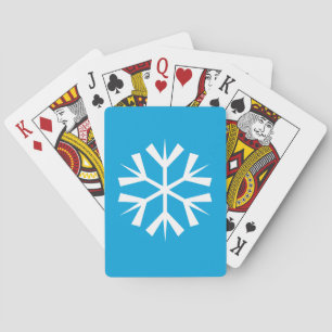 Weißes Snowflake-Symbol auf blauem Hintergrund Spielkarten