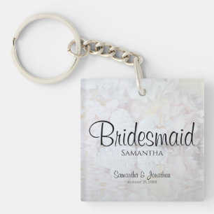 Weißes Spiegelbild Gastgeschenk Hochzeit Bridesmai Schlüsselanhänger