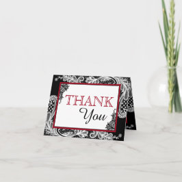 Weißes Spitze-Schwarzes moderner Goth danken Ihnen Dankeskarte