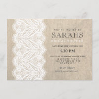 Weißes Spitze-u. Leinwand-Brautparty-Party laden