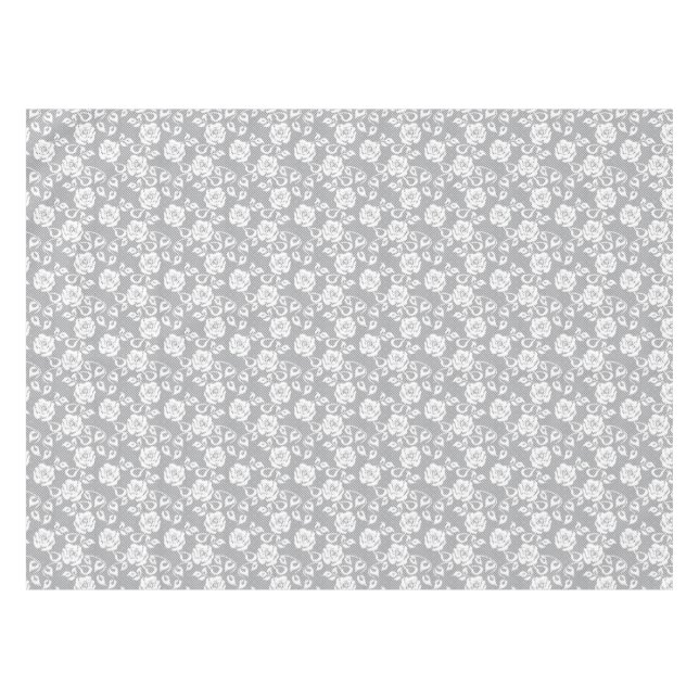 Weißes Spitzemuster auf grauem Hintergrund Tischdecke (Vorderseite (Horizontal))