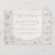 Weißes Spitzenholz rustikaler Empfang Hochzeit auf