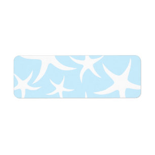 Weißes Starfish-Muster auf hellblauem.