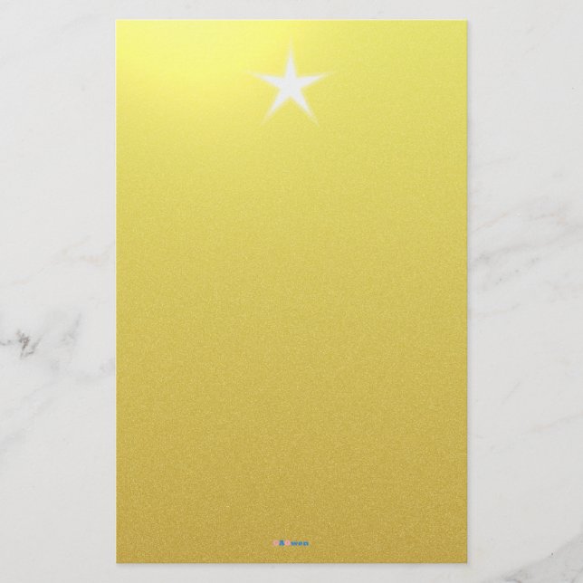 Weißes Stern-Goldpapier Briefpapier (Vorderseite)