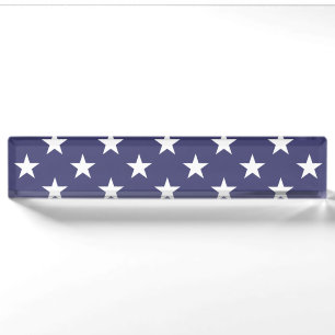 Weißes Sterne Patriotisches Amerikanisches Flaggen Namensplakette