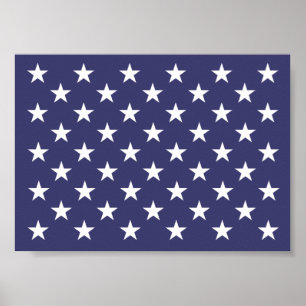 Weißes Sterne Patriotisches Amerikanisches Flaggen Poster