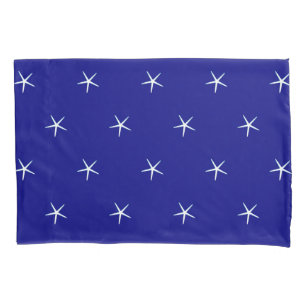 Weißes Sternenfisch Muster Navy Blue Custom Nauti Kissenbezug
